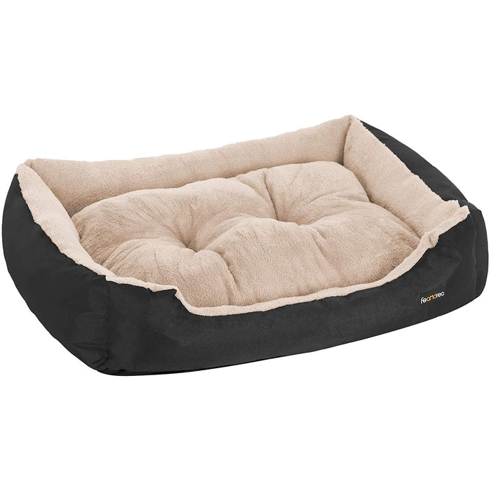 Nancy's Foy Hondenbed - Hondenmand - Omkeerbaar Kussen - Zwart - Zacht - 85 x 65 x 21 cm