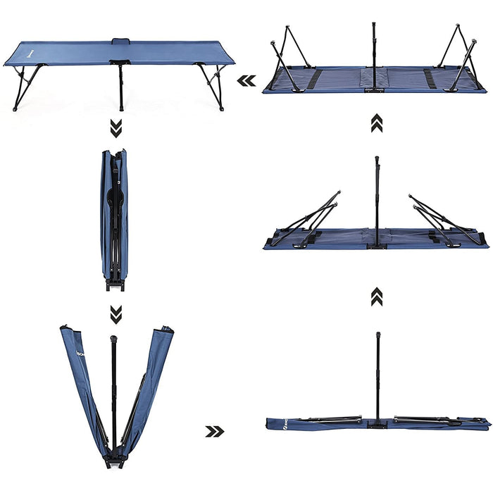 Nancy's Bryson Ligbed - Campingbed - Veldbed - Blauw - Kunststof - 206 x 45 x 75 cm