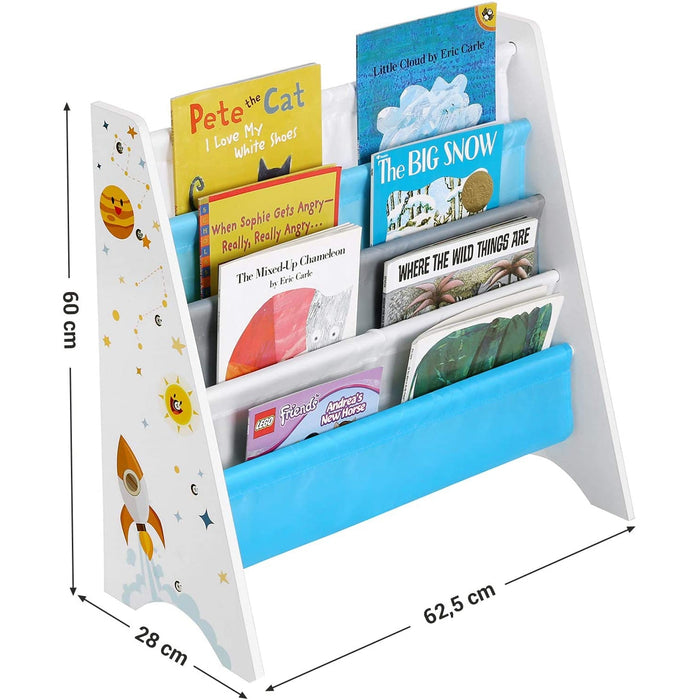 Nancy's Frenchfort Boekenkast - Voor Kinderen - Kinderkamer - 4 Planken - Organizer - Anti-Tip - Wit - 62,5 x 28 x 60 cm