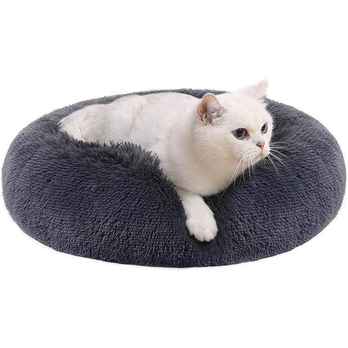 Nancy's Busby Dierenbed - Hondenmand - Kattenmand - Zacht Pluche - Donkergrijs - 50 x 20 cm