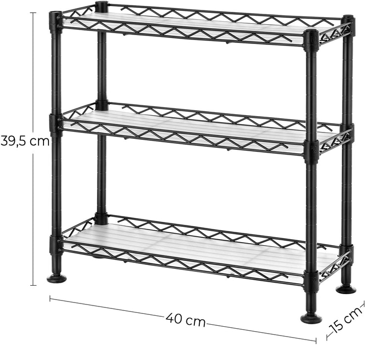 Nancy's Chantler Kruidenrek - 3 Niveaus - Keuken Organizer - Verstelbaar - Metaal - Zilver - Zwart - 40 x 15 x 39,5 cm