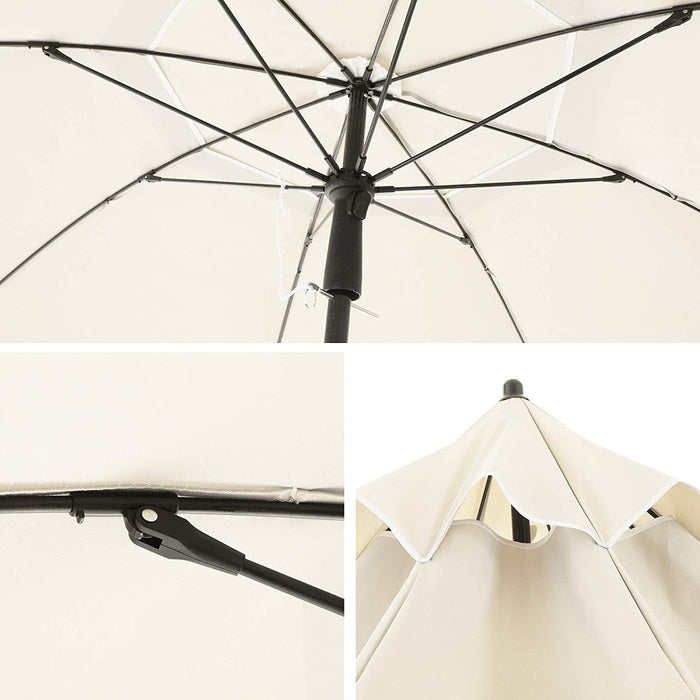 Nancy's Frog Lake Parasol - Strandparasol - Kantelmechanisme - Achthoekig - Polyester - Draagtas - Beige - 1.6 m