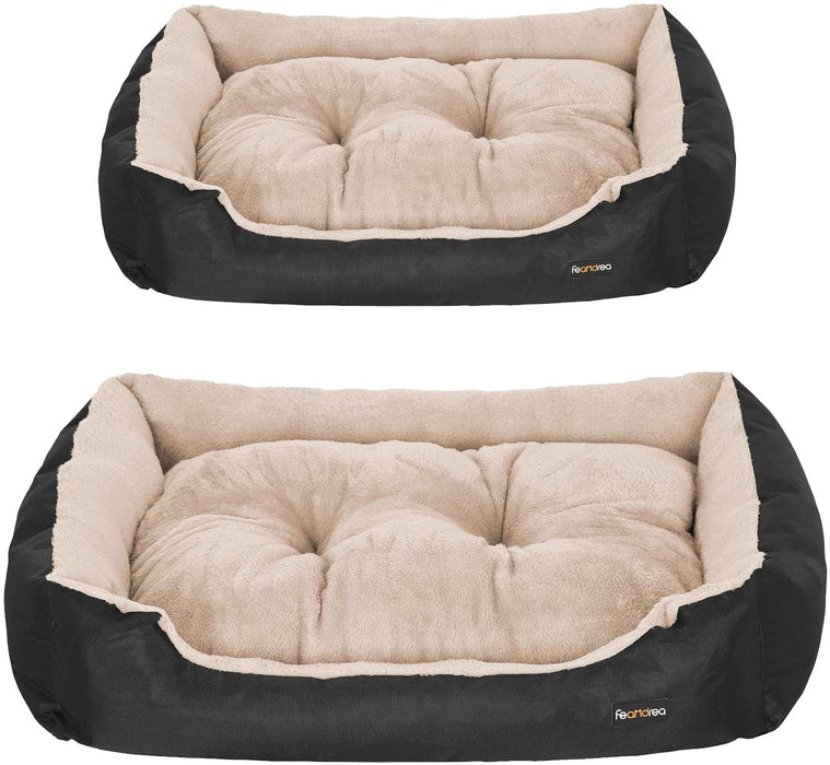 Nancy's Cavell Dierenbed - Hondenbed - Hondenmand - Omkeerbaar Kussen - Gestoffeerd - Zwart - 70 x 55 x 21 cm