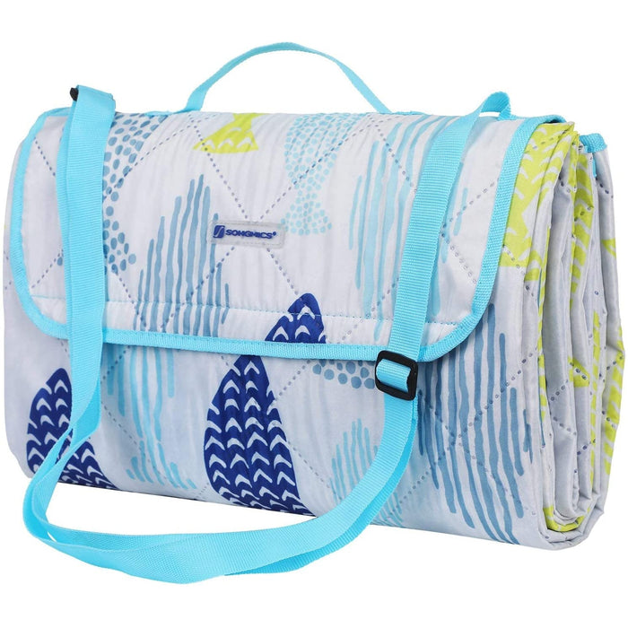 Nancy's Bungay Picknickkleed - Campingdeken - Opvouwbaar Tot Tas - Warmte-Isolerend - Blauw - Wit - 195 x 150 cm