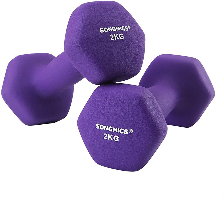 Nancy's Hybla Dumbbells - Halterset - Set Van 2 - 2 x 2 kg - Korte Halters - Paars - Vrouwen