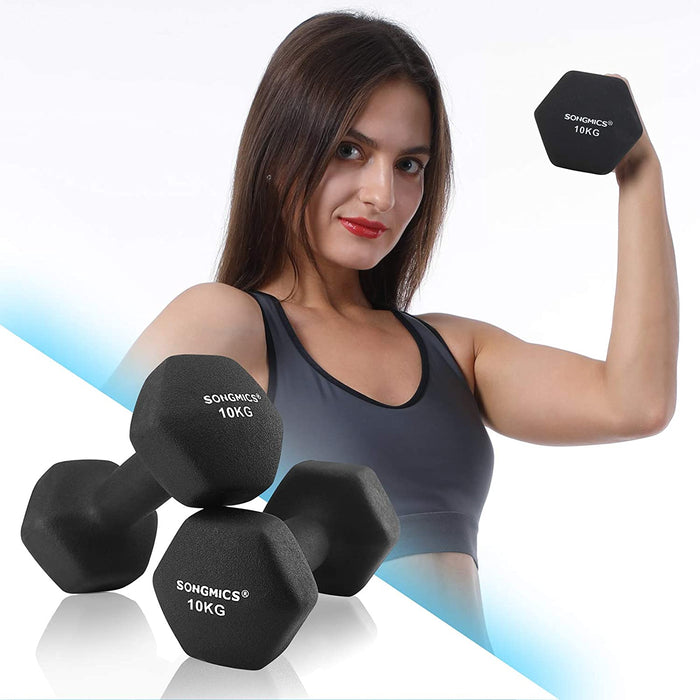 Nancy's Hyannas Dumbbells - Halters - Set Van 2 - Korte Halters - 2 x 10 kg - Zwart