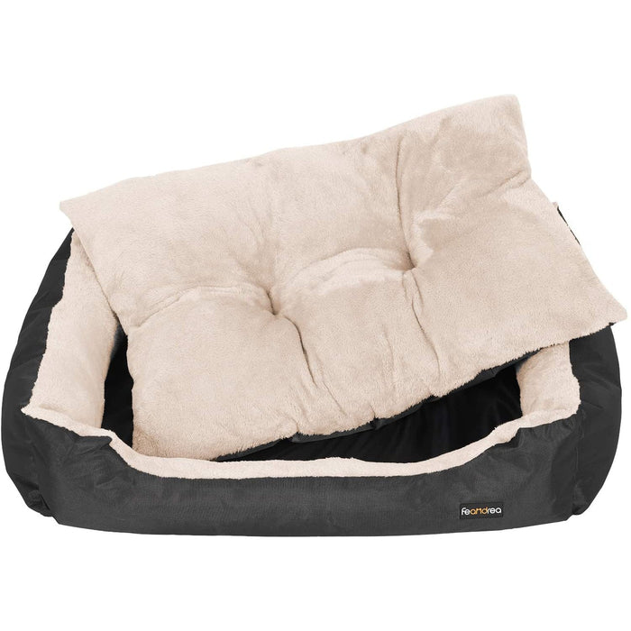 Nancy's Foy Hondenbed - Hondenmand - Omkeerbaar Kussen - Zwart - Zacht - 85 x 65 x 21 cm