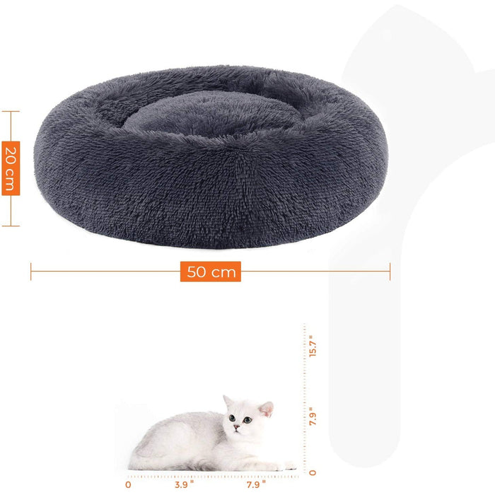 Nancy's Busby Dierenbed - Hondenmand - Kattenmand - Zacht Pluche - Donkergrijs - 50 x 20 cm