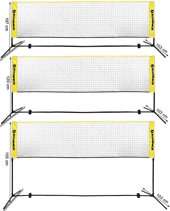 Nancy's Fullarton Badmintonnet - Tennisnet - Hoogte Verstelbaar - Ijzer Frame  - Transporttas - Blauw - Zwart - Geel