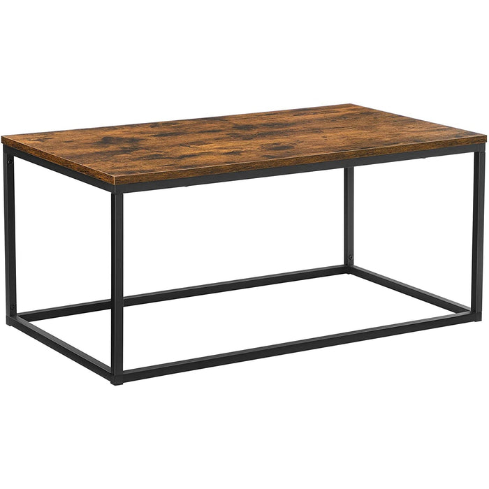 Nancy's Bullock Salontafel - Koffietafel - Rechthoekig - Industrieel - Bruin - Zwart - Bewerkt Hout - Metaal - 100 x 55 x 45 cm