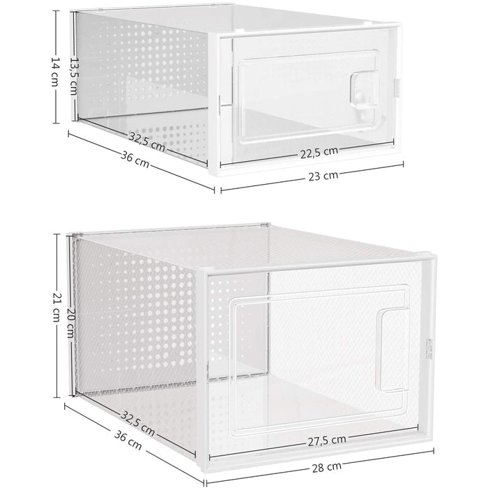 Nancy's Canrobert Schoenendozen - Opbergdozen - Stapelbaar - Set Van 10 - Organizers - Transparant - 28 x 36 x 21 cm