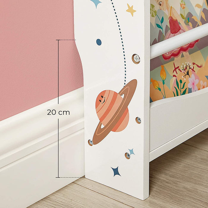 Nancy's Forbes Boekenkast - Voor Kinderen - 4 Planken - Kinderkamer - Boekenplank - Wit - MDF - Metaal - 80 x 11,5 x 118,8 cm