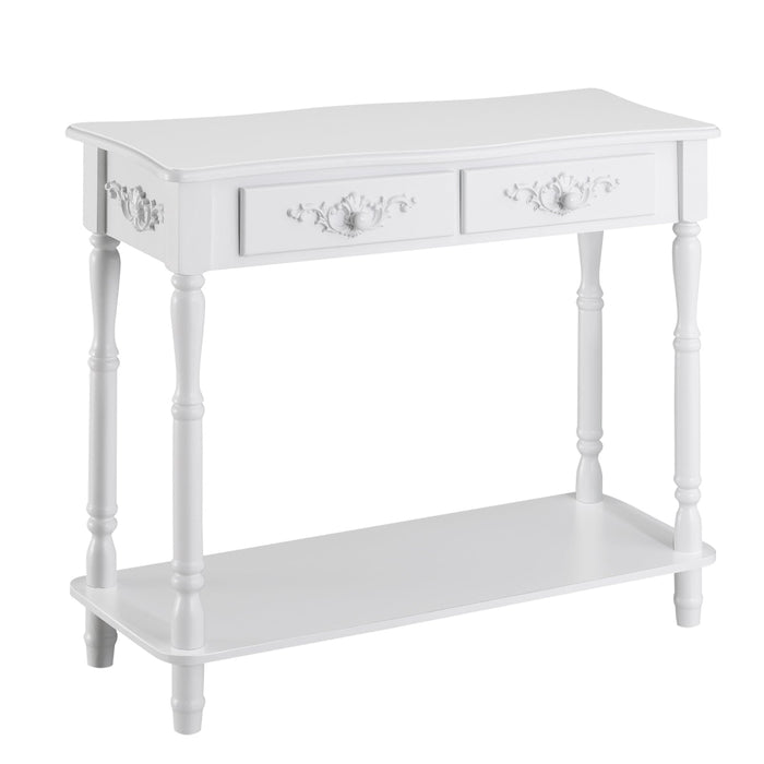 Medina Caguas Consoletafel - Dressoir - Bijzettafel - 2 Lades - Plank - Populierenhout - Wit - 84 x 33 x 70.5 cm