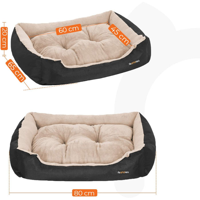 Nancy's Foy Hondenbed - Hondenmand - Omkeerbaar Kussen - Zwart - Zacht - 85 x 65 x 21 cm