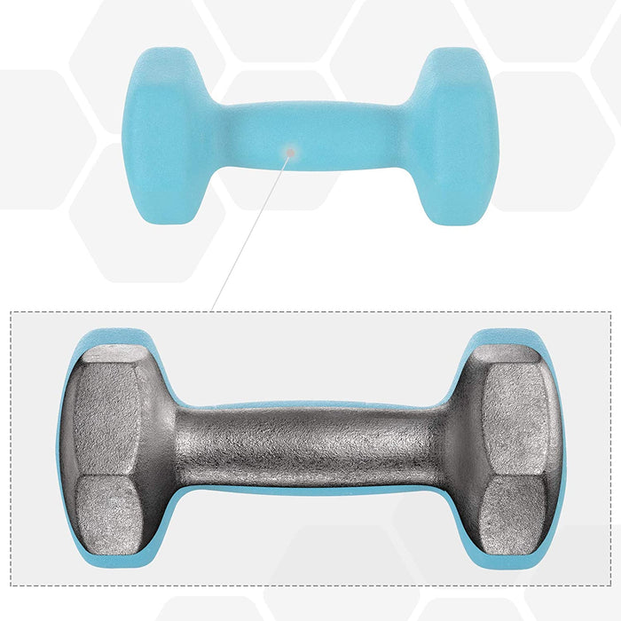 Nancy's Curran Halterset - Dumbbells - Halterstandaard - Hexagon - 2 x 1 kg - 2 x 2 kg - 2 x 3 kg