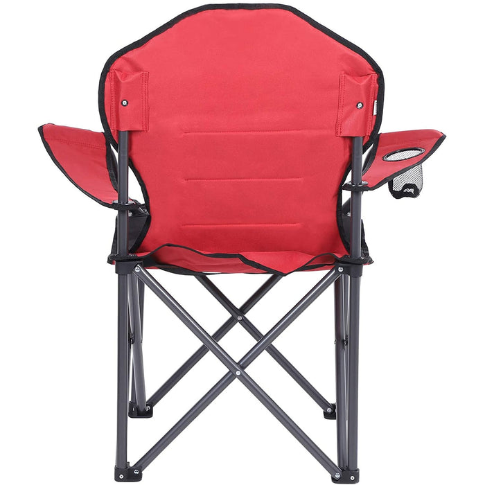 Nancy's Foley Campingstoel - Klapstoel - Flessenhouder - Outdoor - Schuim - Rood - Zwart - Ijzer - Stof - ‎90 x 55 x 102 cm