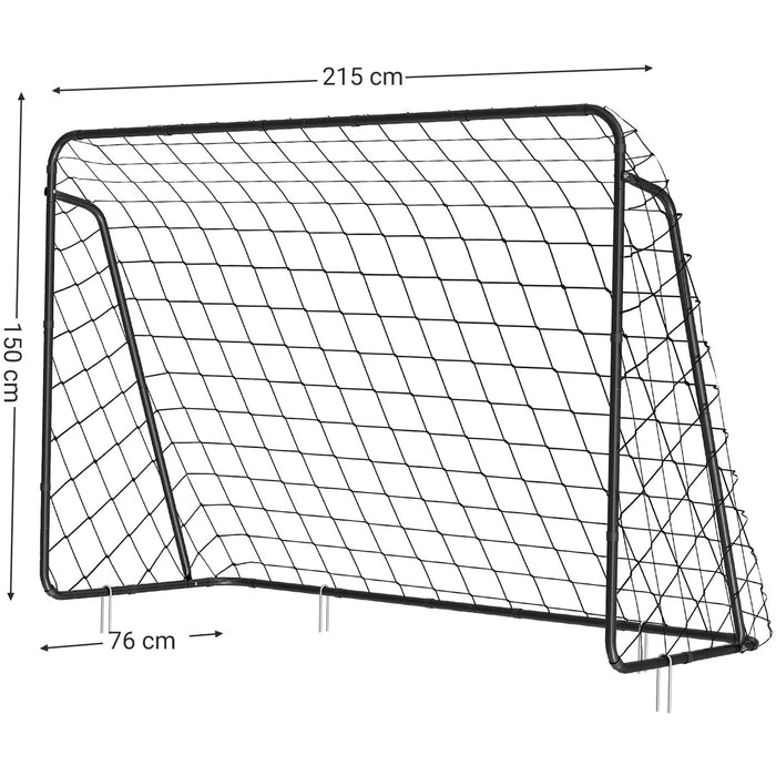 Nancy's Flynn Lake voetbaldoel - IJzer - Makkelijk op en afbouwen - Zwart - 215 x 76 x 150 cm