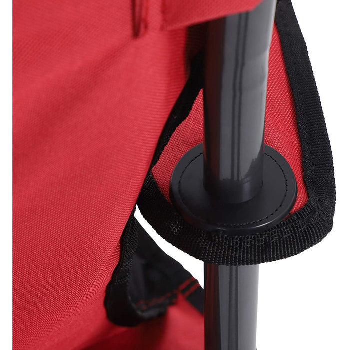 Nancy's Foley Campingstoel - Klapstoel - Flessenhouder - Outdoor - Schuim - Rood - Zwart - Ijzer - Stof - ‎90 x 55 x 102 cm