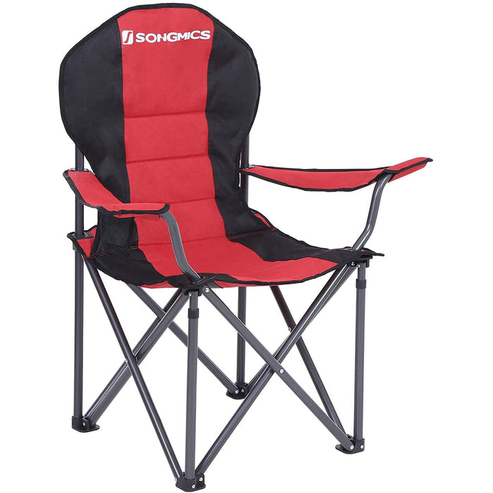 Nancy's Foley Campingstoel - Klapstoel - Flessenhouder - Outdoor - Schuim - Rood - Zwart - Ijzer - Stof - ‎90 x 55 x 102 cm