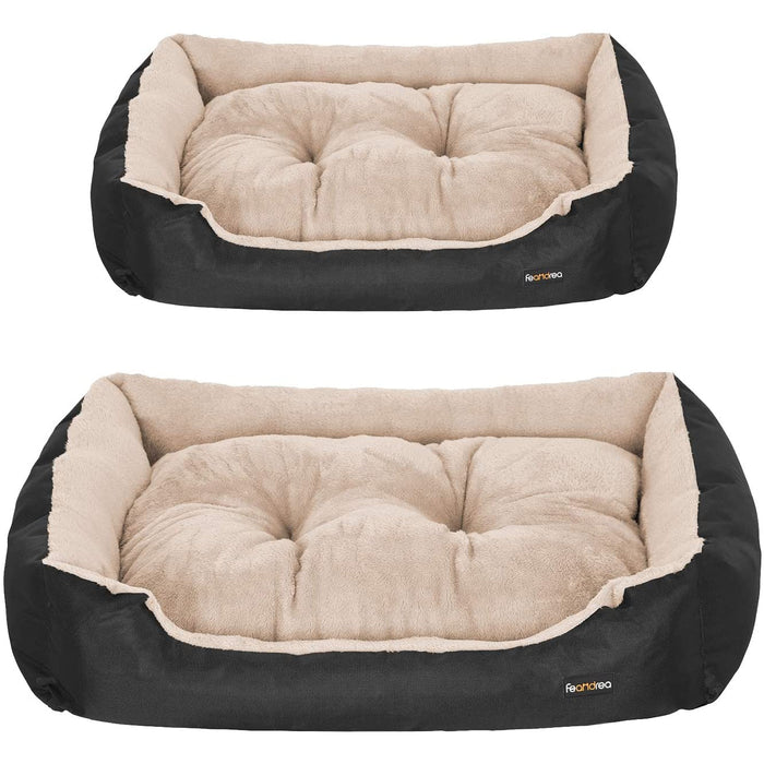 Nancy's Foy Hondenbed - Hondenmand - Omkeerbaar Kussen - Zwart - Zacht - 85 x 65 x 21 cm