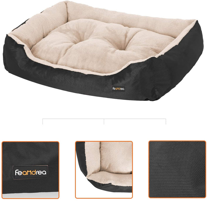 Nancy's Cavell Dierenbed - Hondenbed - Hondenmand - Omkeerbaar Kussen - Gestoffeerd - Zwart - 70 x 55 x 21 cm