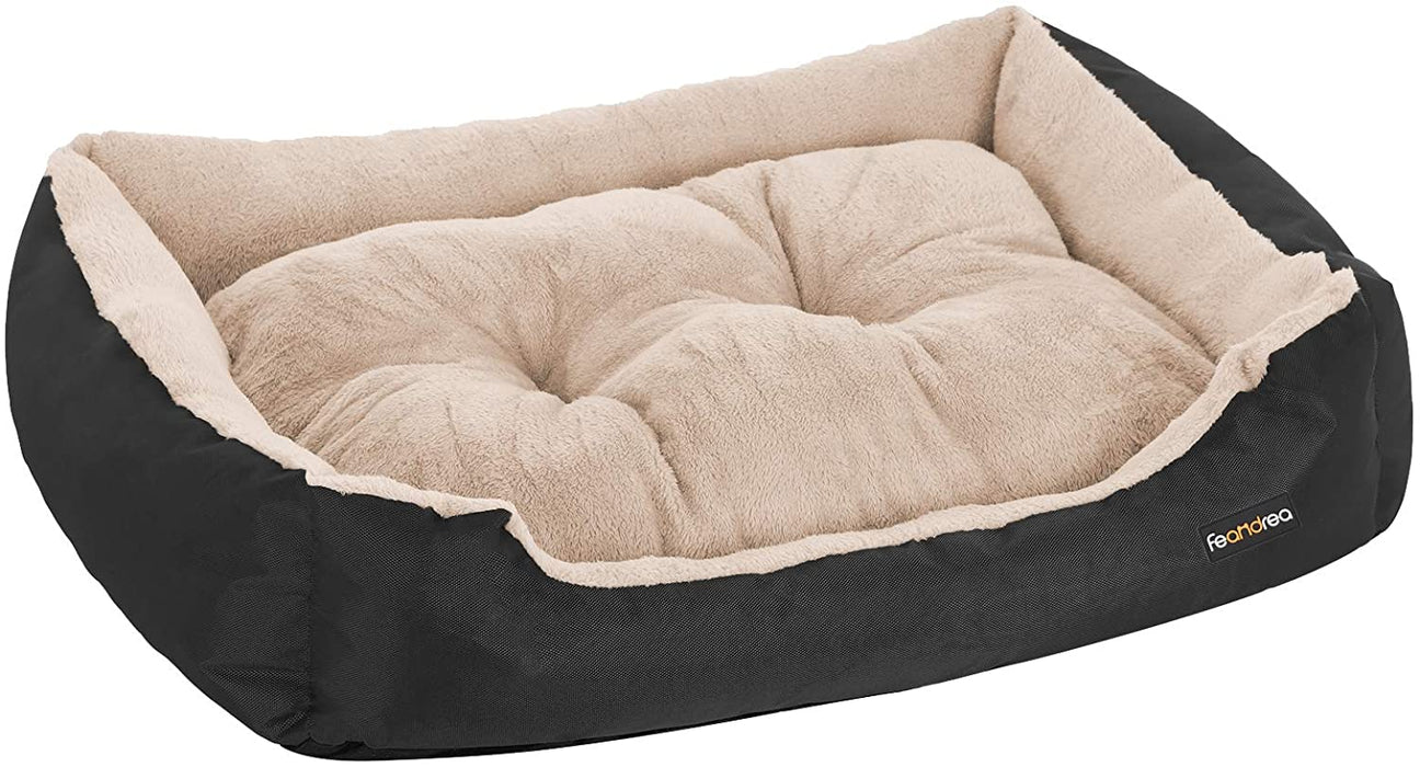 Nancy's Cavell Dierenbed - Hondenbed - Hondenmand - Omkeerbaar Kussen - Gestoffeerd - Zwart - 70 x 55 x 21 cm