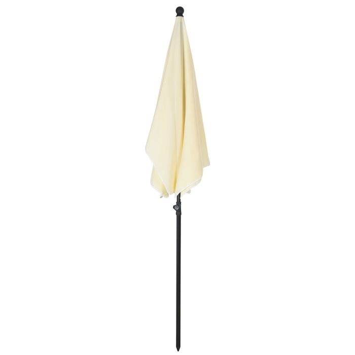 Medina Mandeville Parasol - Zonwering - Tuinparaplu - Balkonparasol - Wit/Bruin - 3 Kleuren - Opvouwbaar -  200 x 125 x 235 cm