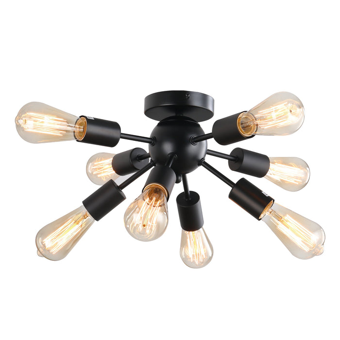 Medina Greenbelt Plafondlamp - 8-Lichts - Wandlamp - Kantoorlamp - LED - E27 - Industrieel - Spoetnik Vorm -