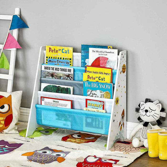 Nancy's Frenchfort Boekenkast - Voor Kinderen - Kinderkamer - 4 Planken - Organizer - Anti-Tip - Wit - 62,5 x 28 x 60 cm