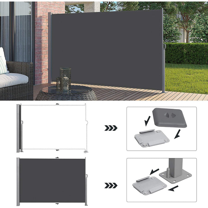 Nancy's Callander Privacyscherm - Zijfluifel - Zonwering - Balkon - Terras - Tuin - Taupé /Grijs- 200 x 350 cm