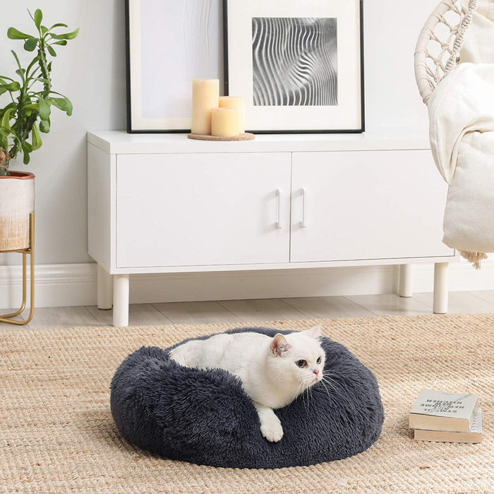 Nancy's Busby Dierenbed - Hondenmand - Kattenmand - Zacht Pluche - Donkergrijs - 50 x 20 cm