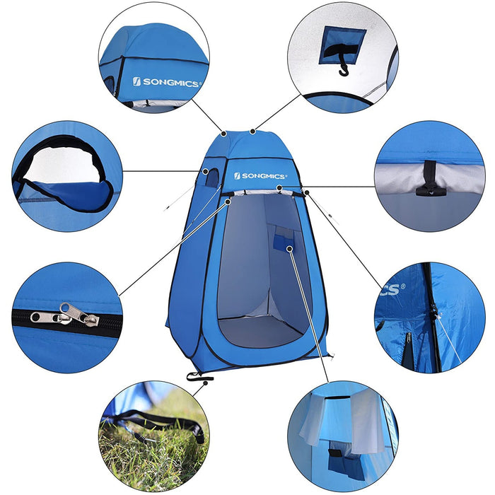 Nancy's Caistor Pop-Up Tent - Omkleedtent - Hoge Tent - Vissen - Strand - Draagtas - Ritssluiting - Blauw - 120 x 120 x 190 cm