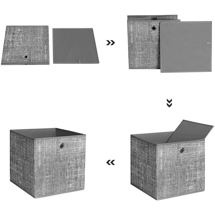 Nancy's Calderwood Opbergdozen - Set Van 6 - Vouwbare Dozen - Non Woven - Organizer - Grijs - 30 x 30 x 30 cm