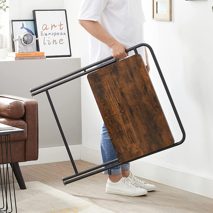 Nancy's Carden Bureau - Klaptafel - Computertafel - Ruimtebesparend - Bruin - Zwart - Bewerkt Hout - Metaal - 67 x 42,3 x 82,5 cm