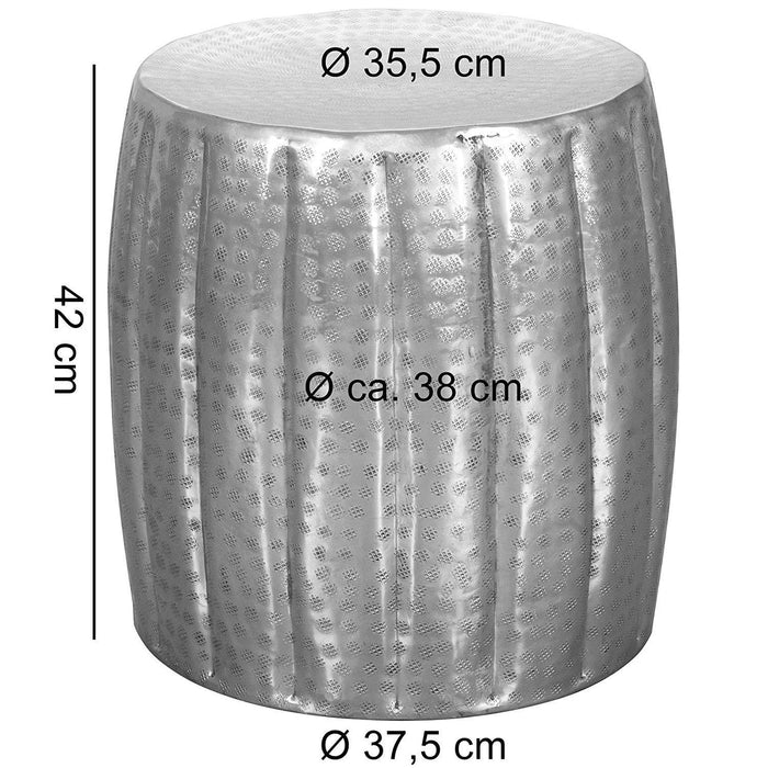 Medina Aluminium Salontafel - Moderne Bijzettafel - Zilver - 38 x 42 x 38 cm