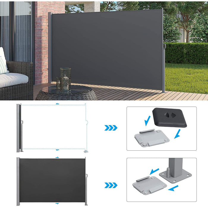 Nancy's Brentwood Privacyscherm - Zijfluifel - Zonwering - Balkon - Terras - Tuin - Taupe/Grijs - 160 x 300 cm