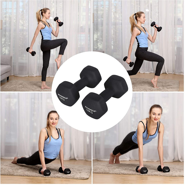 Nancy's Hyannas Dumbbells - Halters - Set Van 2 - Korte Halters - 2 x 10 kg - Zwart