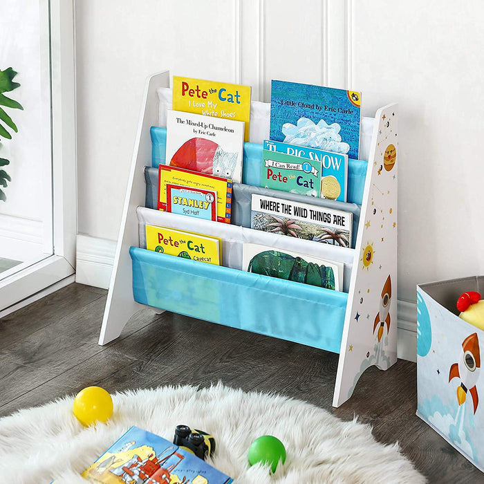 Nancy's Frenchfort Boekenkast - Voor Kinderen - Kinderkamer - 4 Planken - Organizer - Anti-Tip - Wit - 62,5 x 28 x 60 cm