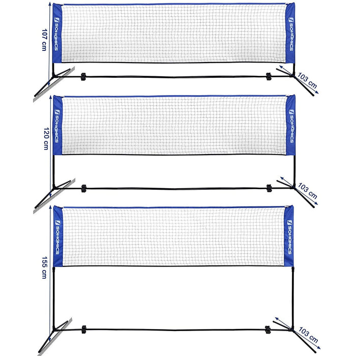 Nancy's Fullarton Badmintonnet - Tennisnet - Hoogte Verstelbaar - Ijzer Frame  - Transporttas - Blauw - Zwart - Geel