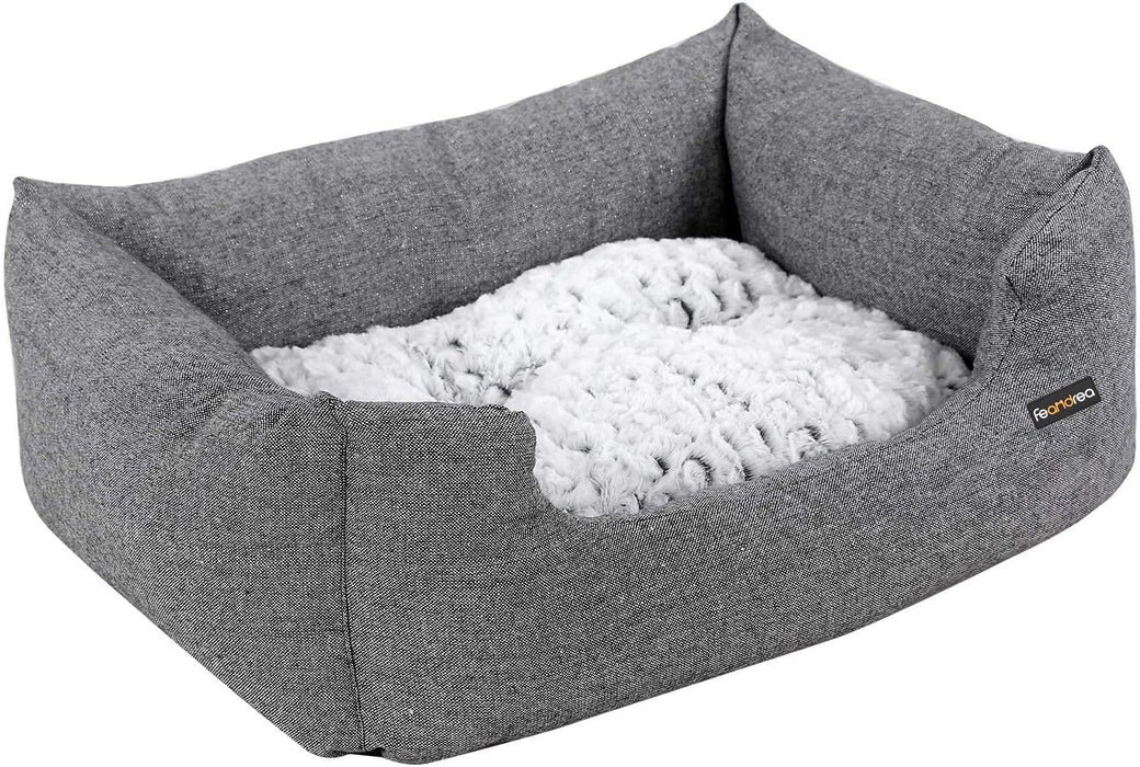 Nancy's Cavendish Dierenbed - Hondenbed - Hondenmand - Omkeerbaar Kussen - Antislip - Grijs - Wit - 60 x 50 cm