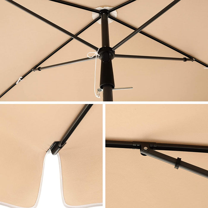 Nancy's Buck Point Parasol - Rechthoekig - Tuinparasol - Draagtas - Statief - Taupe - 2 x 1.5 m