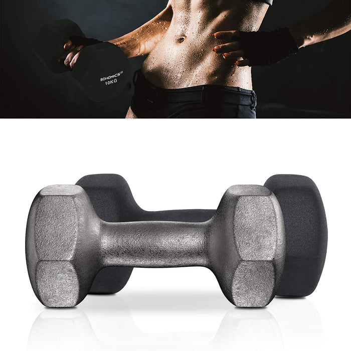 Nancy's Hyannas Dumbbells - Halters - Set Van 2 - Korte Halters - 2 x 10 kg - Zwart