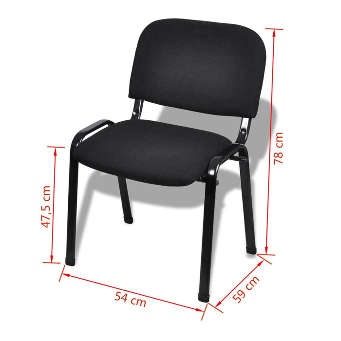 Medina Stapelbare bureaustoelen 4 stuks stof zwart