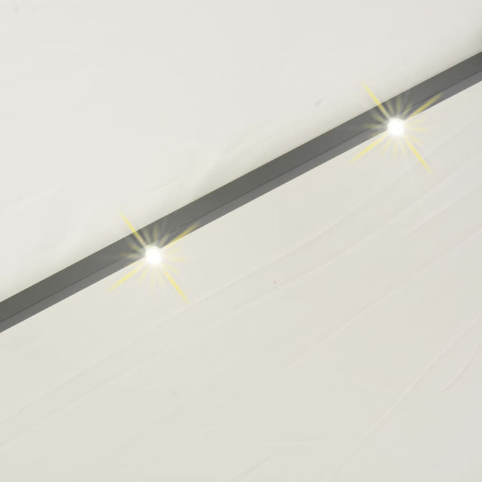 Medina Zweefparasol met LED-verlichting en metalen paal 300 cm zand