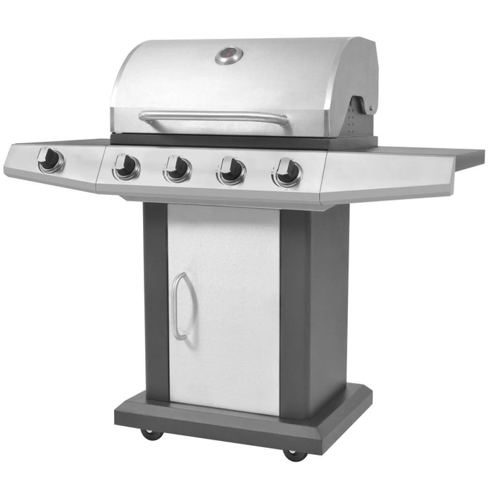 Medina Gasbarbecue en grill 4+1 kookzone zwart en zilver