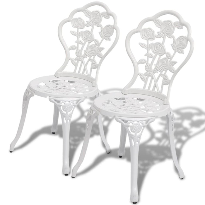 Medina Bistrostoelen 2 st gegoten aluminium wit