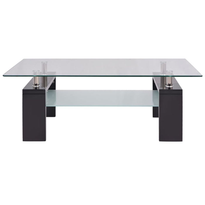 Medina Hoogglans salontafel met legplank 110x60x40 cm zwart