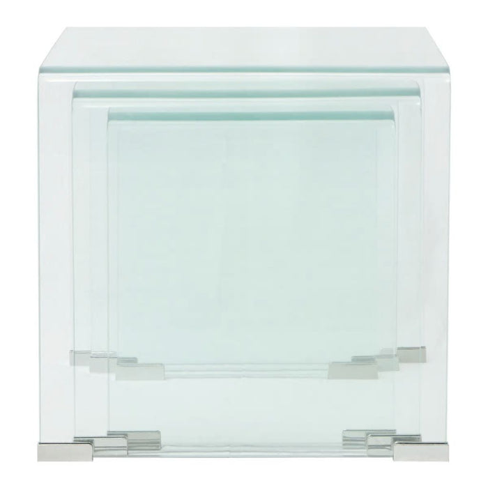 Medina Bijzettafel set 3-dlg transparant gehard glas