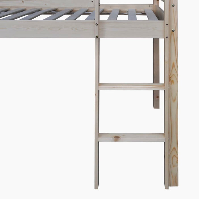 Medina Kinderhoogslaper met glijbaan en ladder hout naturel