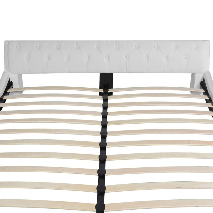 Medina Bed met traagschuim matras kunstleer wit 180x200 cm